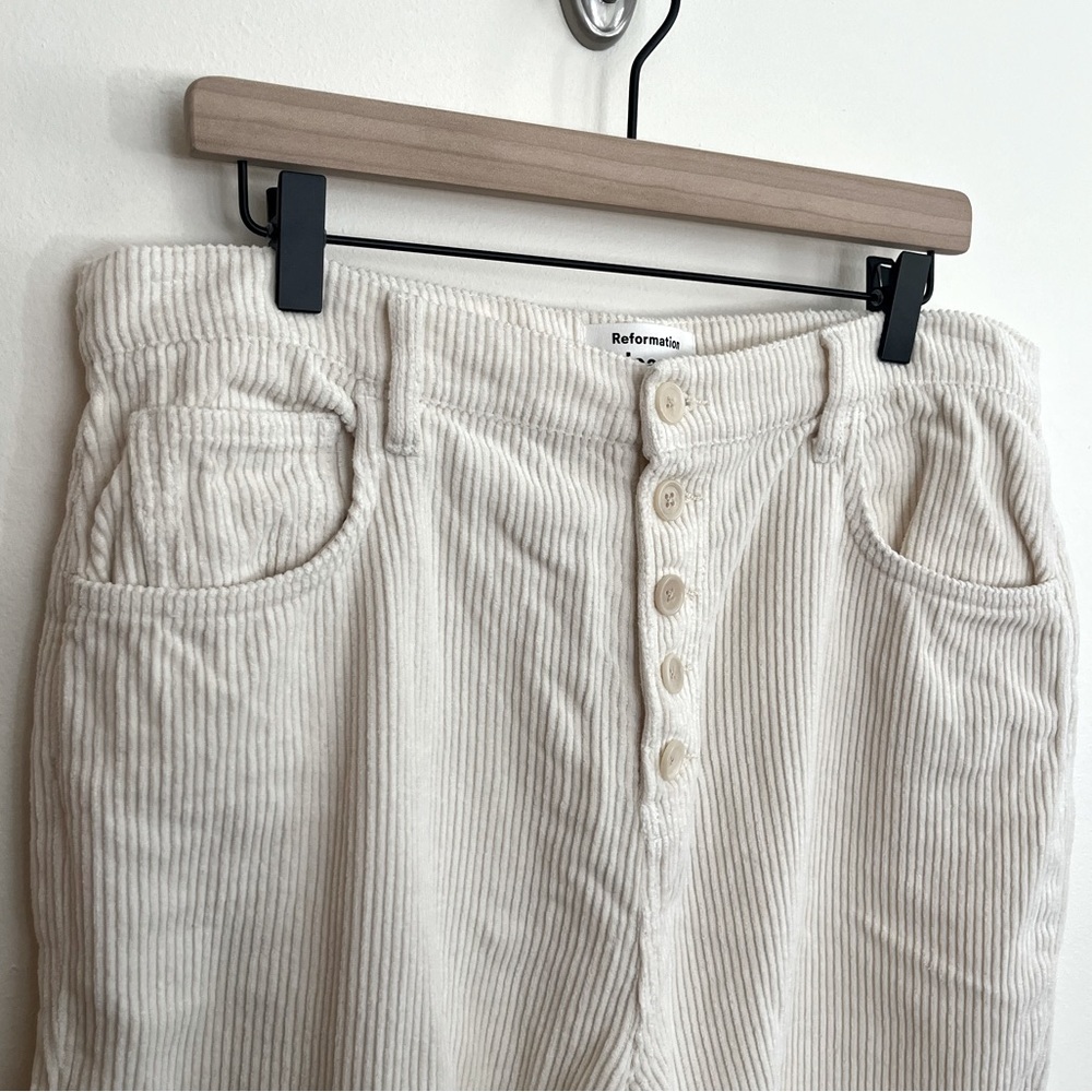 Reformation Cynthia Button Fly High Rise Straight Corduroy Pant - Picture 7 of 12